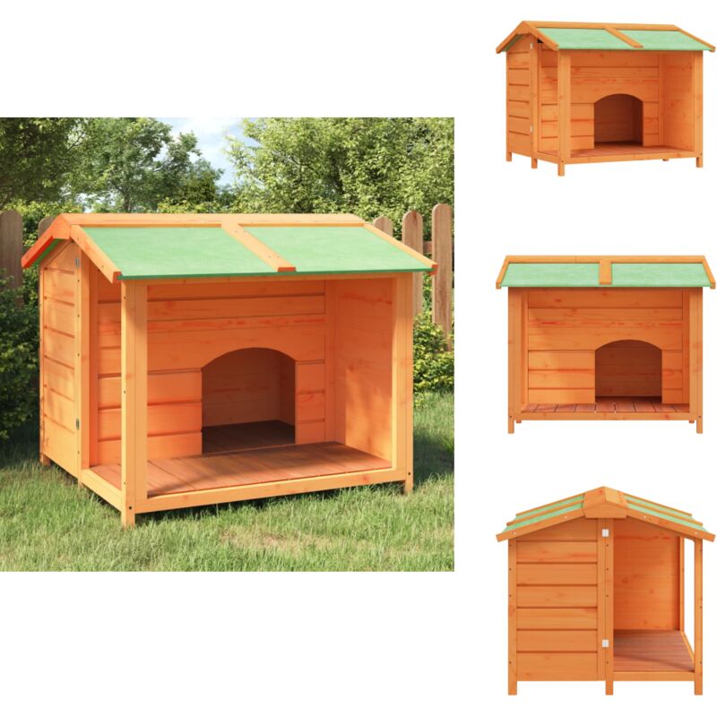 Hundehütte Braun 96x87x80,5 cm Massivholz Kiefer - Hundehütte - Holzhaus - Tierheim - Hunde Unterschlupf - Kiefernholz