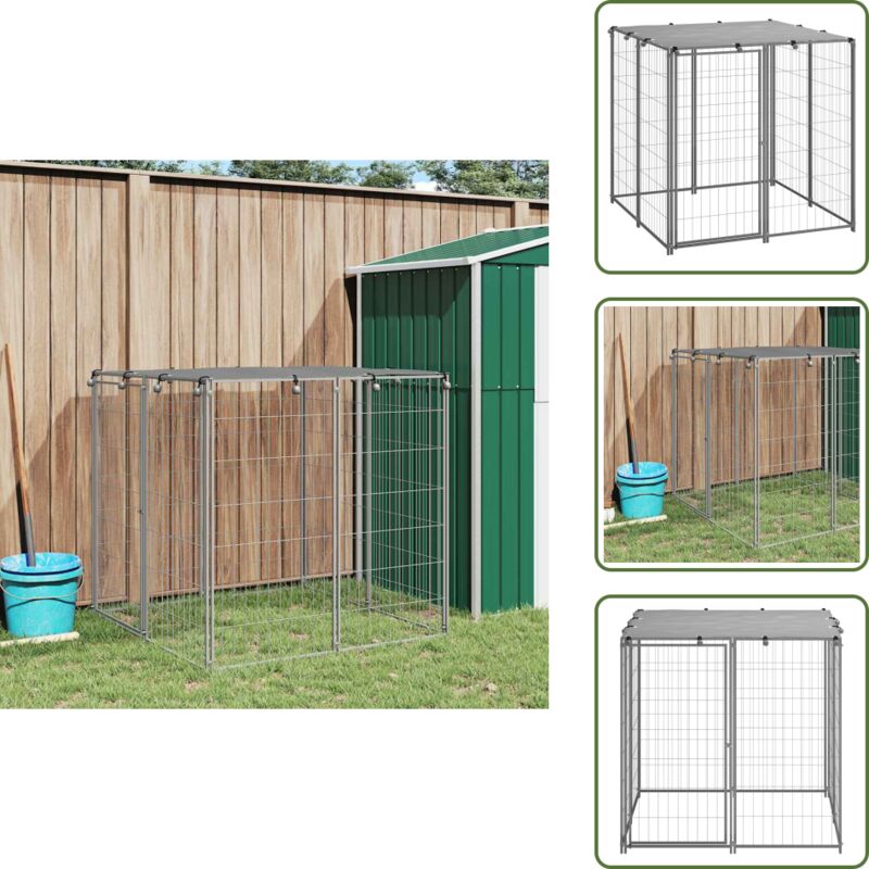 Hundezwinger Silbern 110x110x110 cm Stahl - Hundehütte - Hundezwinger - Zwinger Für Hunde - Sicherheitszwinger - Outdoor Hundezwinger