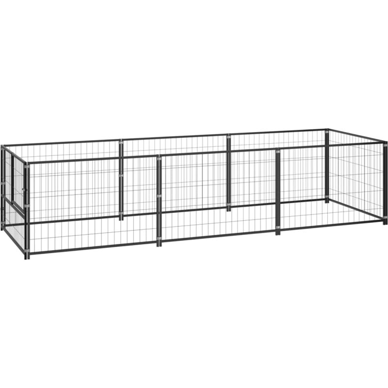 Hundezwinger Schwarz 3 m² Stahl - Vidaxl