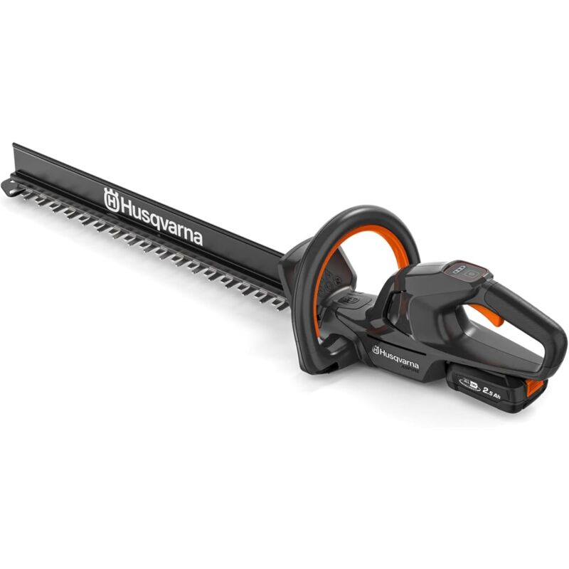 Akku Heckenschere Aspire H50-P4A 50 cm Schwert, Elektrischer Heckentrimmer, Aststärke bis 23 mm, inkl. Schnittgutsammler, Strauchschere (ohne Akku)