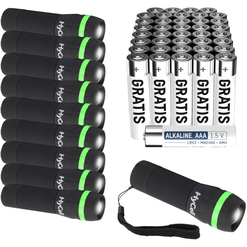 Hycell Mini led Taschenlampe inkl. aaa Batterien + 40 aaa Batterien Gratis