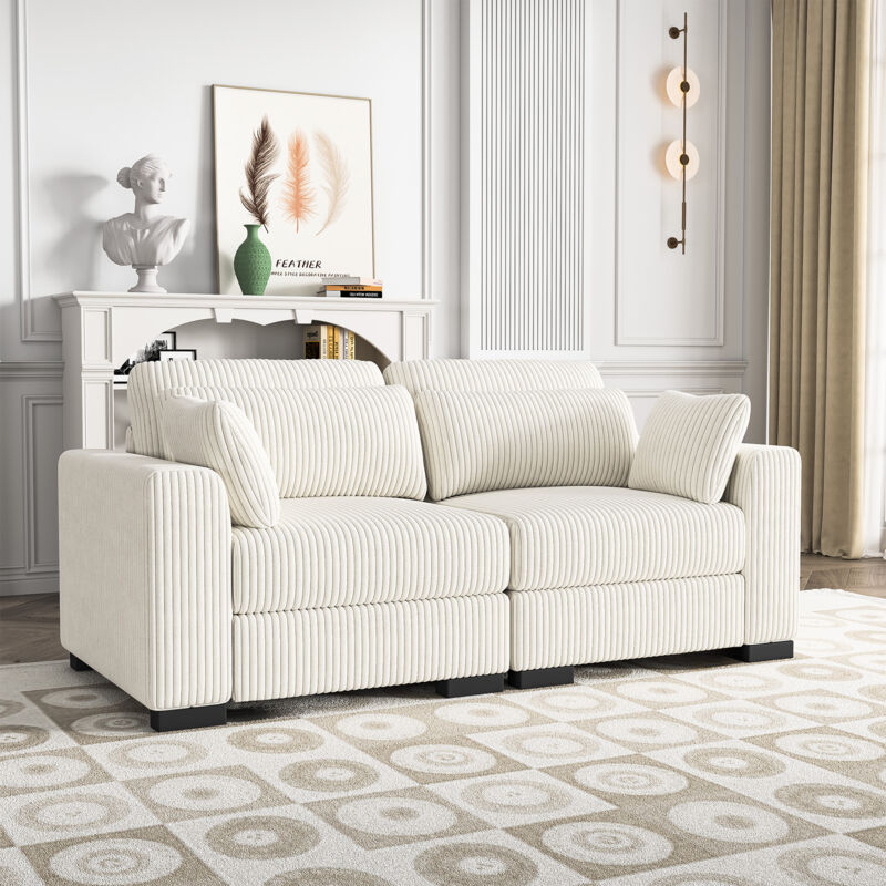 HYTKKBD-2-Sitzer-Sofa,1888885cm,Mehrpersonen-Kombinationssofa,Bequeme,Modernes,Sofa mit Armlehnen,Sofa für Wohnzimmer,Beige