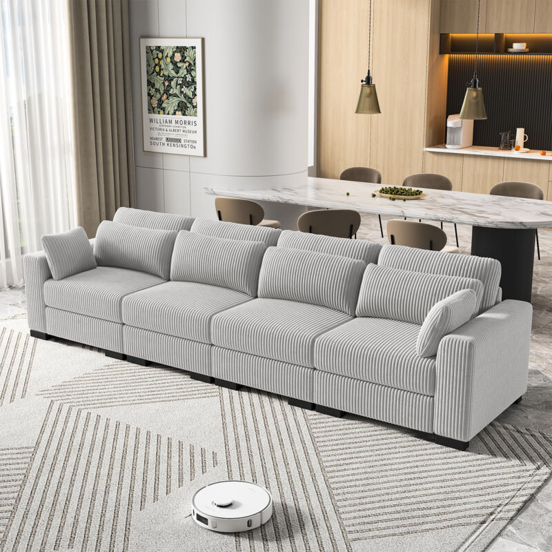 HYTKKBD-4-Sitzer-Sofa,3368885cm,Mehrpersonen-Kombinationssofa,Bequeme,Modernes,Sofa mit Armlehnen,Sofa für Wohnzimmer,Grau