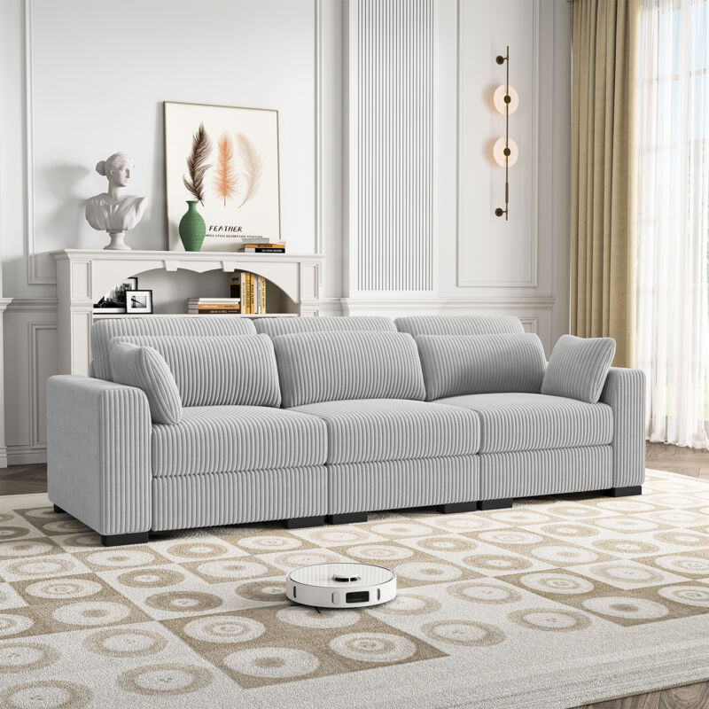 HYTKKBD-3-Sitzer-Sofa,2628885cm,Mehrpersonen-Kombinationssofa,Bequeme,Modernes,Sofa mit Armlehnen,Sofa für Wohnzimmer,Grau