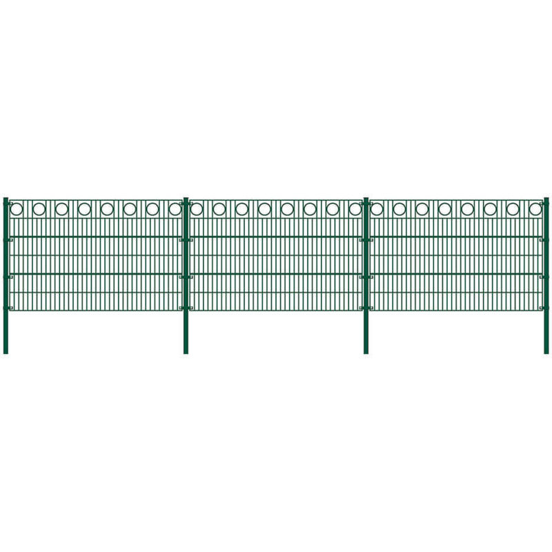 Doppelstabmattenzan morata Kreis , Gartenzaun, Mattenzaun Höhe: 200 cm / Länge: 16 m 3x Eckpfosten Gartenzaun Mattenzaun