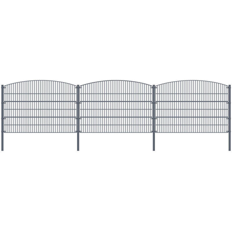Doppelstabmattenzan morata Berg , Gartenzaun, Mattenzaun Höhe: 80 cm / Länge: 50 m 4x Eckpfosten Gartenzaun Mattenzaun