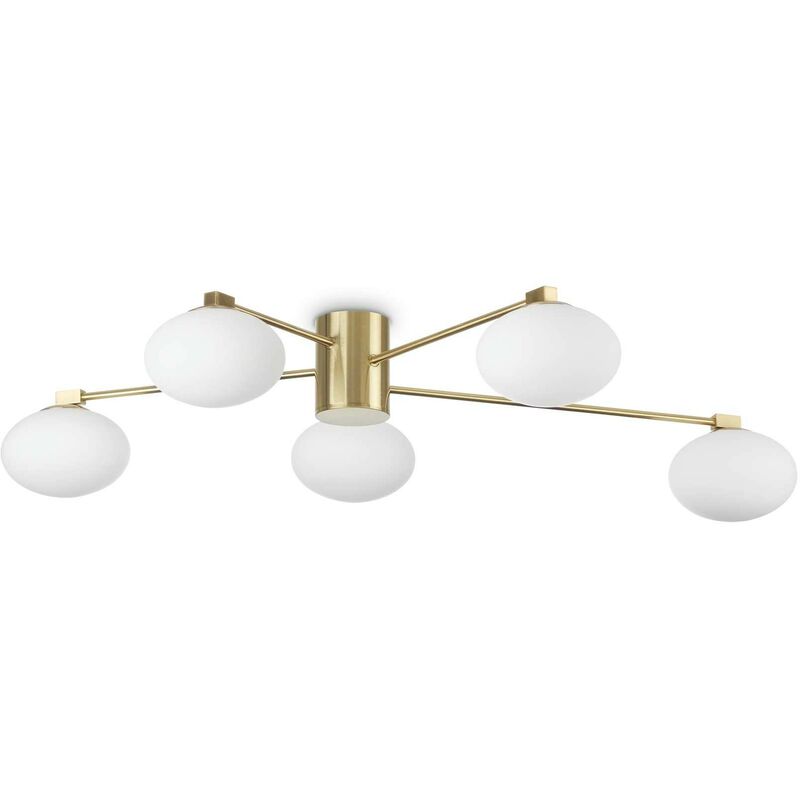 Ideal Lux HERMES Light Globe Multi Arm Halbbündige Deckenleuchte Messing