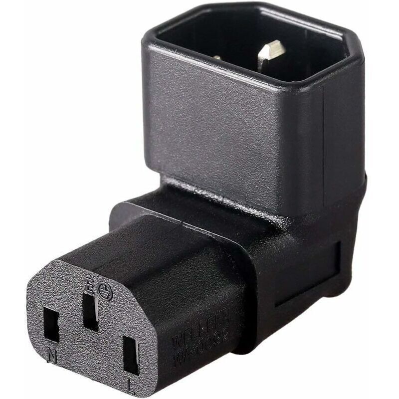IEC C14 auf C13 Netzadapter / PDU-Stecker für 90-Grad-Winkel-Wandmontage-LCD-Fernseher