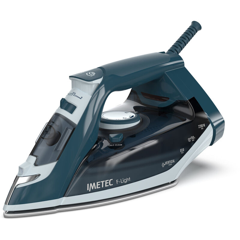 Imetec 9041 Bügeleisen Trocken- & Dampfbügeleisen Keramik-Bügelsohle 2200 W Blau, Hellblau
