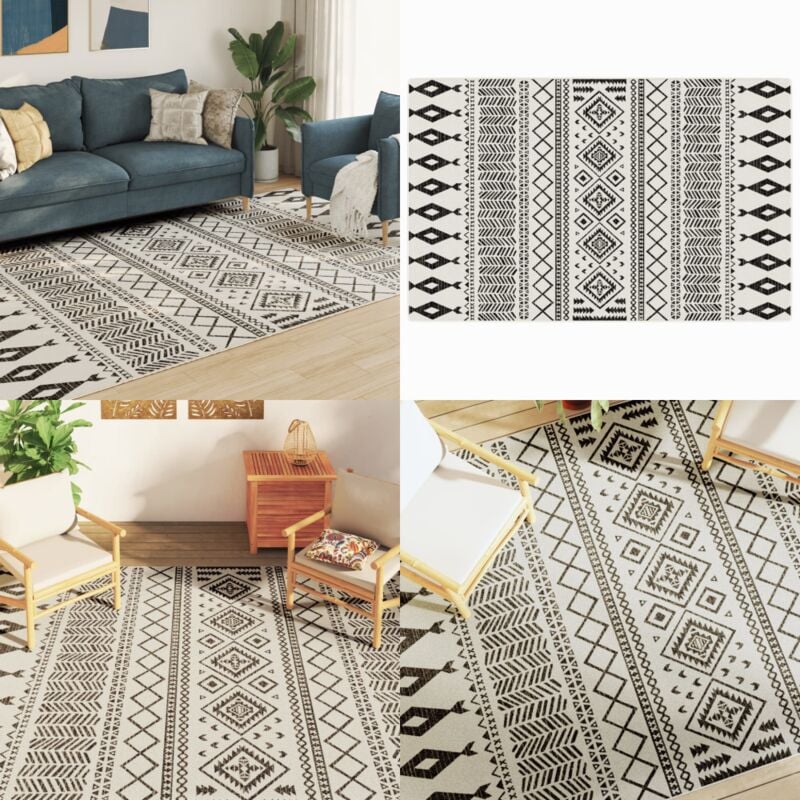 Indoor & Outdoor Teppich Mehrfarbig 190x300 cm Rutschfest - Weicher Teppich - Polyester Teppich - Indischer Teppich - Wohnteppich - Flur Teppich