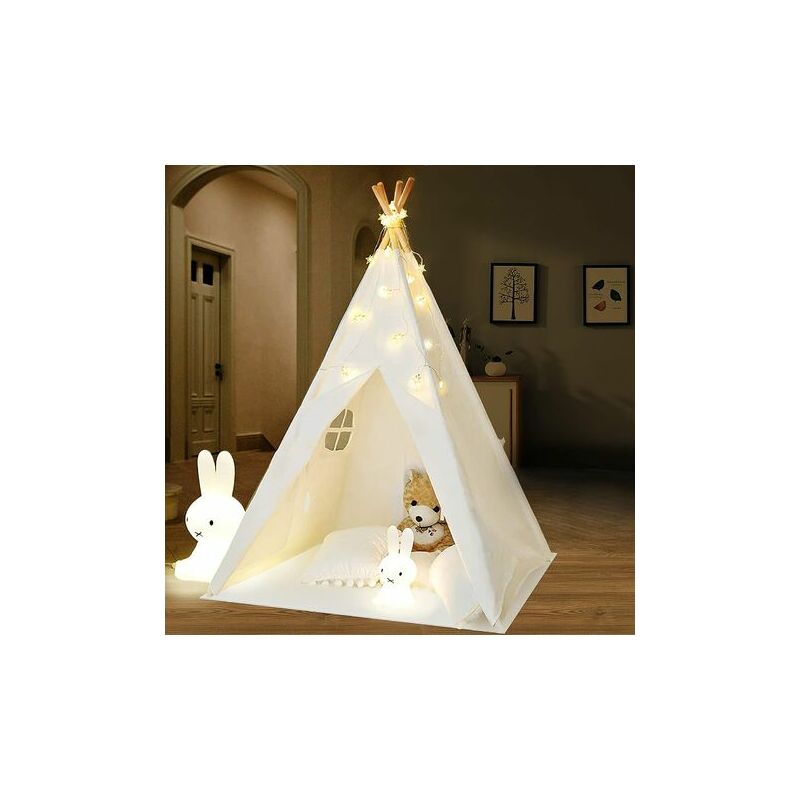 Indoor-Spielzelt für Kinder, Segeltuchzelt für Kinder mit Fenster, einfach aufzubauen, leicht im Gepäck zu verstauen, Indoor-Outdoor-Zelt für Kinder