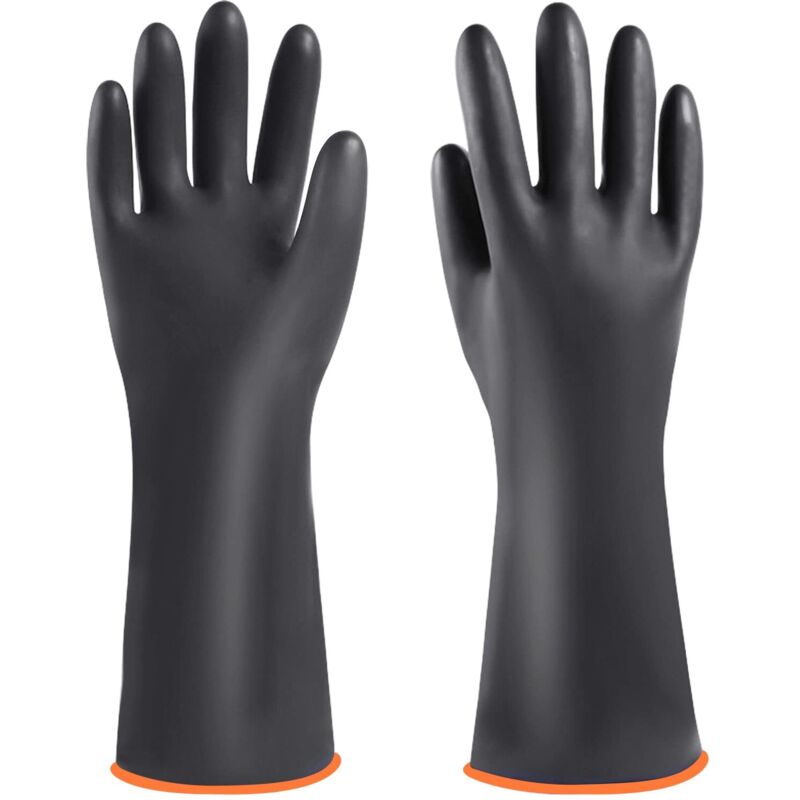 Industrielle Gummihandschuhe, strapazierfähige, langlebige Säure- und Alkalihandschuhe, Chemiehandschuhe, 35 cm Chemikalienschutzhandschuhe