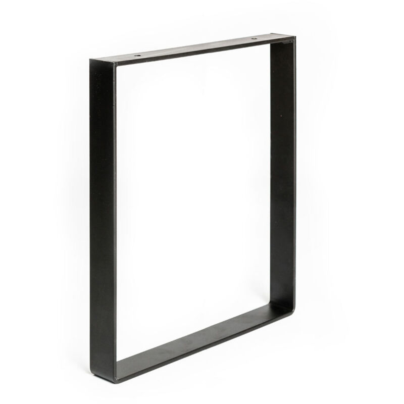 Rechteckiges Anschraubbein für Möbel, Tische und Bars, Stahl mattschwarz, 38,5 cm REI