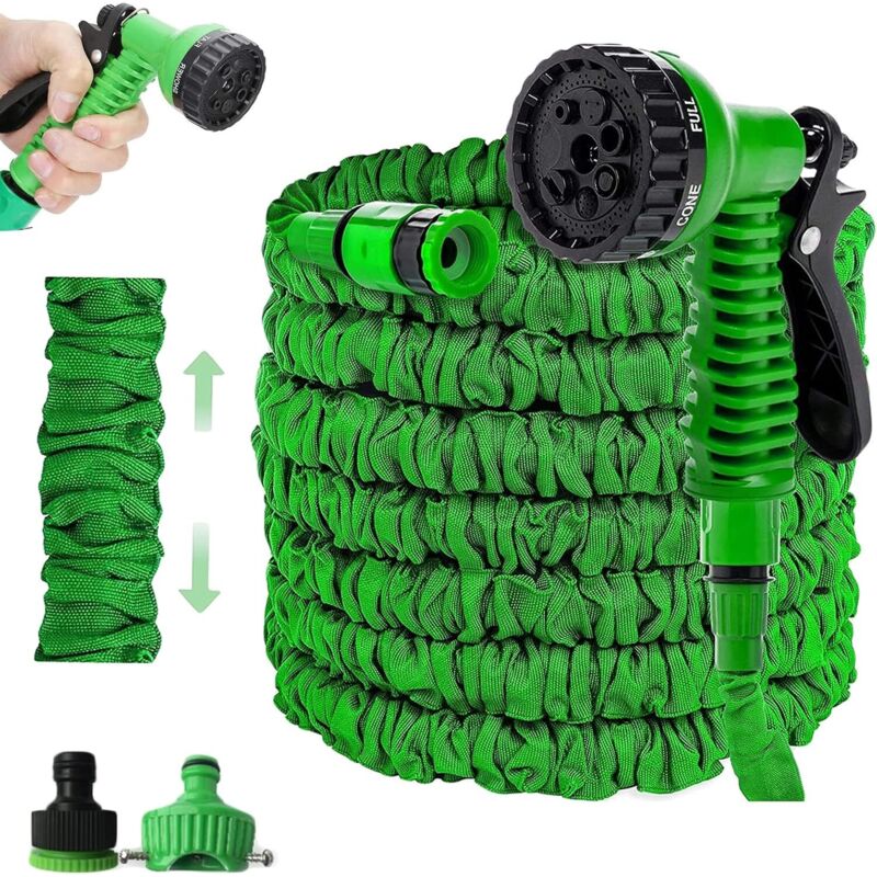 Ineasicer Gartenschlauch, flexibler Gartenschlauch, grüner erweiterbarer Gartenschlauch, multifunktionaler erweiterbarer Schlauch, einziehbarer