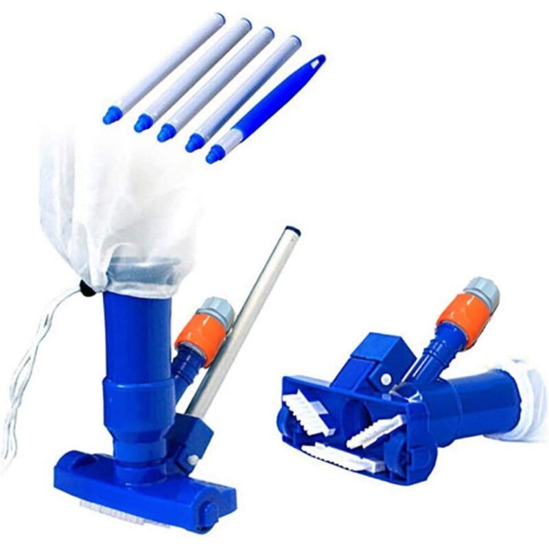 Ineasicer Pool-Staubsauger, Pool-Wartungsset, Mini-Handstaubsauger mit Bürste und 5 Stangen und Netzbeutel, Pool-Reinigungsset für Aufstellpool