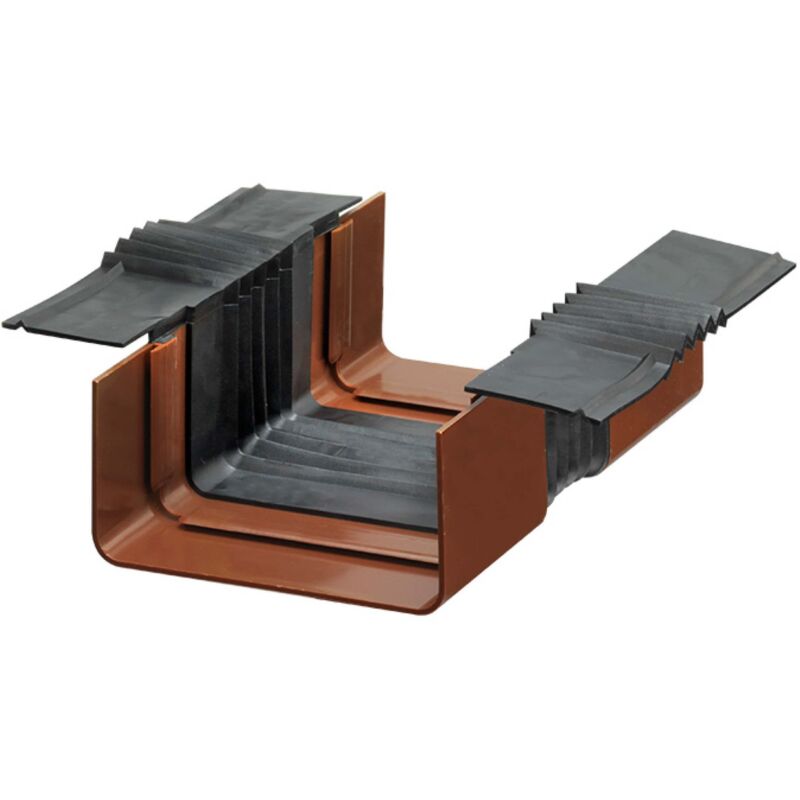 Carportrinnen-Verbindungsstück kastenförmig 21cm Braun Zubehör Dachrinne, Zange, Gartenhaus, Carport, Abbiegzange Vordach, Fallrohr Klein,