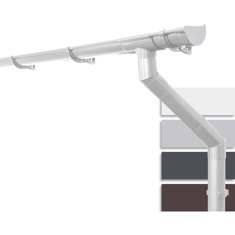 Dachrinnen Set Gartenhaus NW100 / 100mm, Carport, Terrasse,Regenrinne pvc für Pultdach, Made in Germany: 1 Dachseite halbrund Weiß, 8m - Inefa