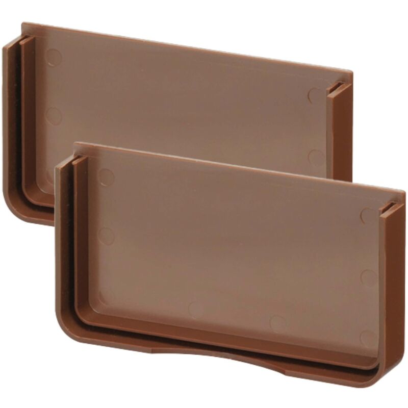 Inefa - Dachrinnen Endstück Carport Set rechts und links kastenförmig 12 x 7 x 2cm Braun Dachrinnenzubehör, einfache Montage, Made in Germany