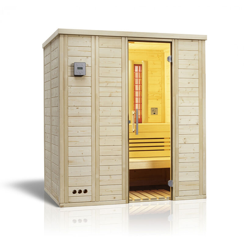 Sauna Vitalis Complete 184 Fichte Massivholzsauna Infrarotstrahler 184x119x200 cm Sauna Vitalis 184 Complete ohne Saunaofen und Steuerung - Infraworld