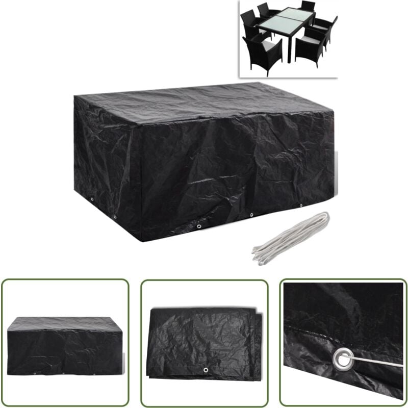 The Living Store Gartenmöbel-Abdeckung 8 Ösen 240x140x90 cm - Gartenmöbelschutzhülle - Rattan Möbel Abdecken - Gartenmöbel Abzudecken - Wetterfest