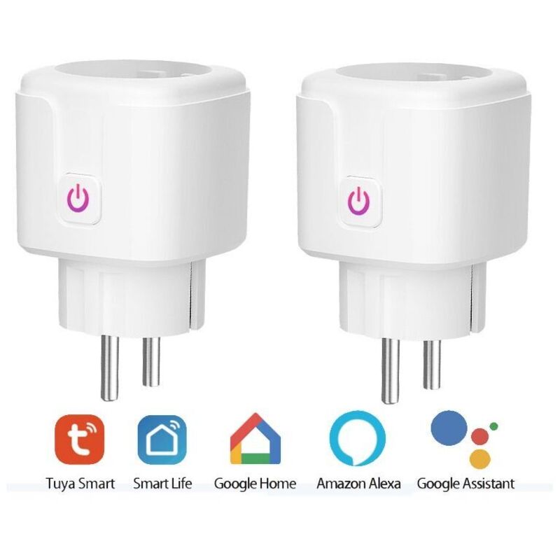 Intelligente WLAN-Steckdose, 2er-Pack, kompatibel mit Alexa, Google Home und Smart Life, programmierbare WLAN-Steckdosen mit Fernbedienung,