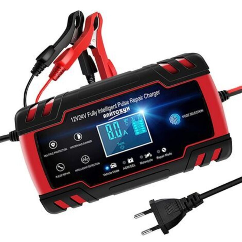 Intelligenter Autobatterie-Gleichrichter – Motorrad, Auto, 12 V/8 A, 24 V/4 A, Maximale Ladegeschwindigkeit, Spannungsregelung,