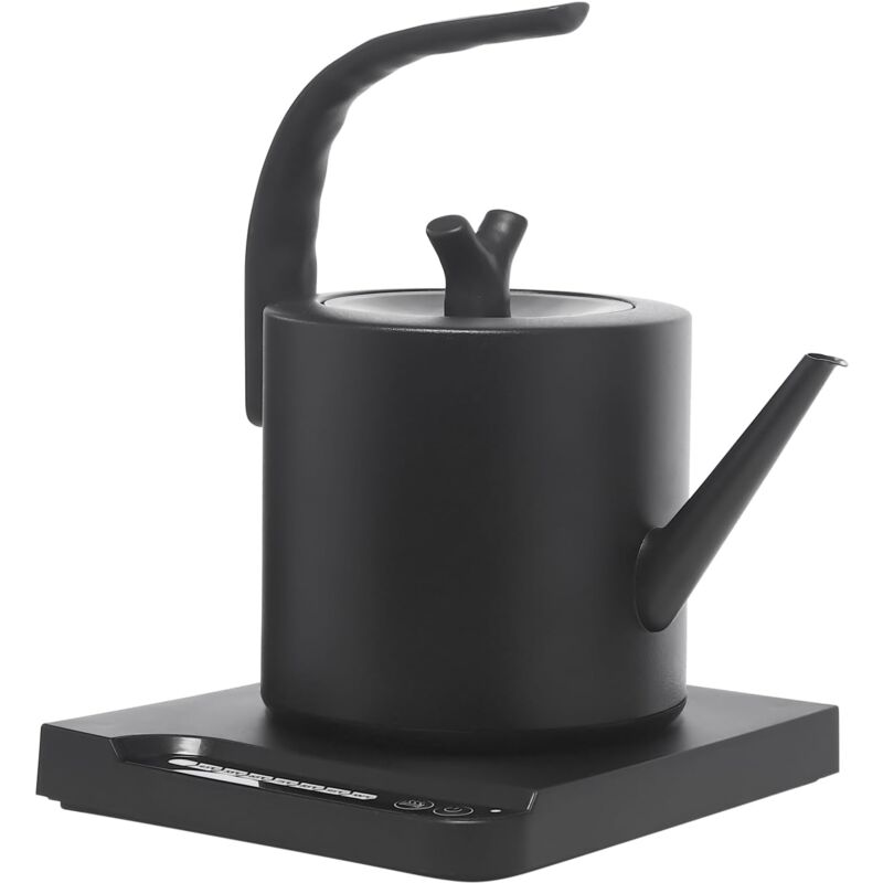 Intelligenter elektrischer Wasserkocher, 1L Wasserkocher mit 7-Temp-Steuerung und Sockel, 1000W Elektrischer Schwanenhalskessel, Teezubereiter für