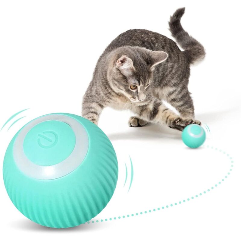 Intelligenter Katzenball, interaktives Katzenspielzeug, automatische 360-Grad-Drehung und USB-Aufladung, interaktives Katzenspielzeug für den