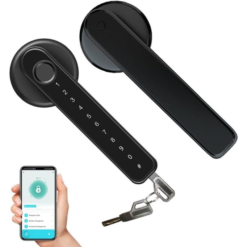 Intelligentes Fingerabdruck-Türschloss mit Tastaturgriff für Haus, Wohnung, Büro, Haustür, Schlafzimmer, schlüsselloses Türschloss
