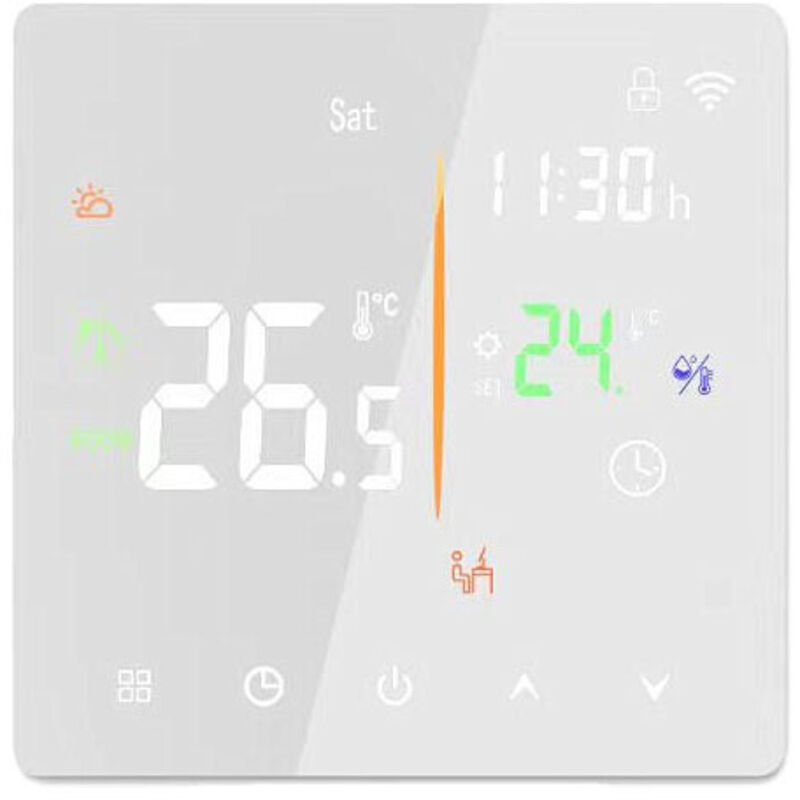 Intelligentes WiFi-Thermostat Energieeffizientes 3A-Wasser-Heizungsthermostat für Wasserheizung, WiFi-Voice-App-Verbindung Kompatibel mit Amazon