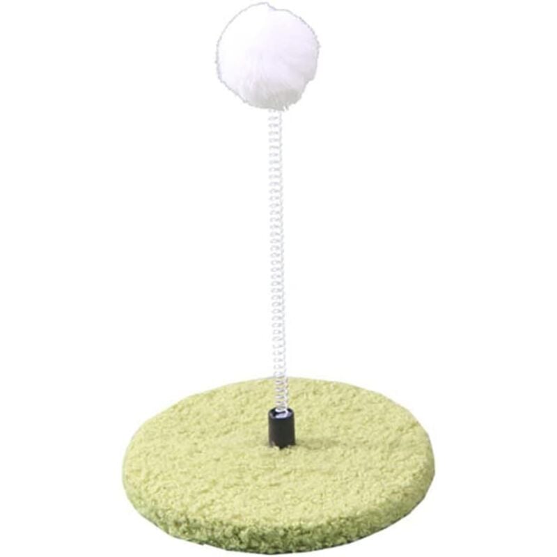 Interaktives Katzenspielzeug, Kratzbaum mit Federball, kleiner Kratzbaum, Sisal-Kratzspielzeug mit hängendem Ball (grün)