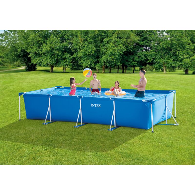 Intex 28274 Frame Pool Rectangular 450x220x84cm Swimming Pool Filterpumpe Family