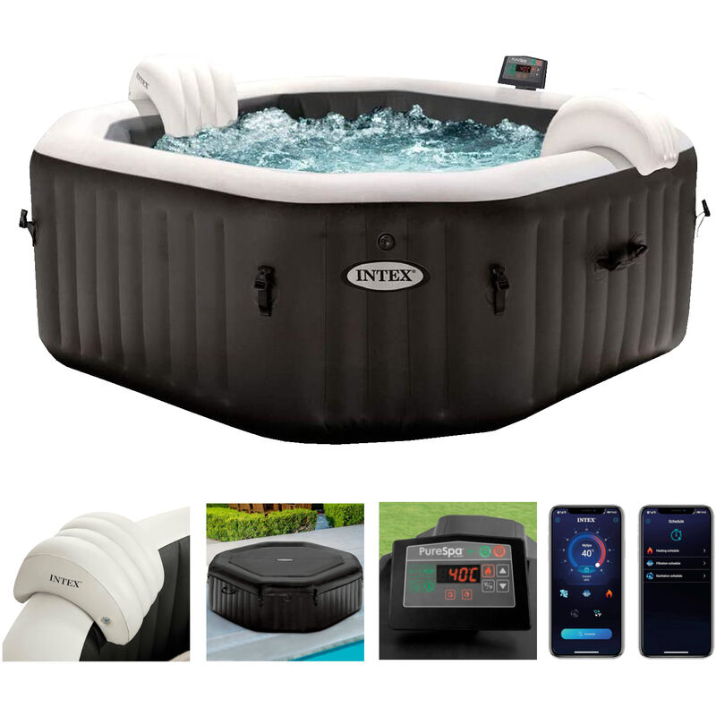 Whirlpool Intex Pure spa Bubble Jet Massage 201x71cm aufblasbar 4 Personen 28458