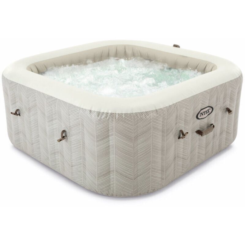 Aufblasbarer Whirlpool 'PureSpa Chevron Deluxe Square', creme, ø 211 x 71 cm - Intex
