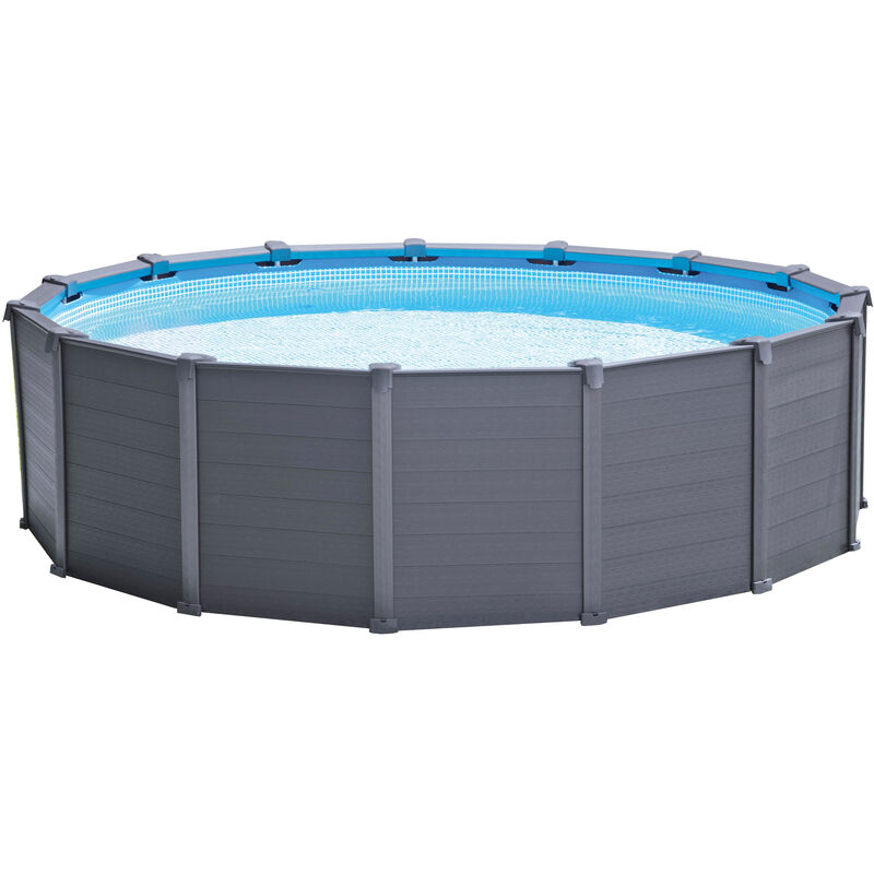 Intex - Frame Swimming Pool Set 'Graphit', graphit, ø 478 x 124 cm, Inkl. Sandfilteranlage