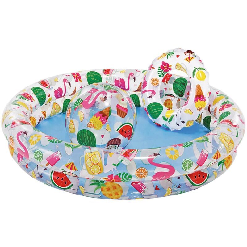 Intex - Kinder Pool Set mit Planschbecken, Wasserball, Schwimmring 59460NP