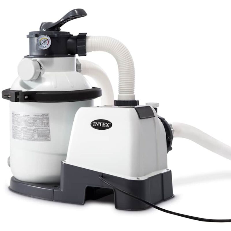 Intex Krystal Clear Sandfilteranlage SF90220RC-1, Wasserfilter ,dunkelgrau/grau, 190 Watt