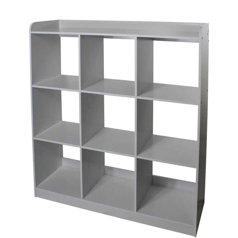 Kindermöbel, Bücherregal, Spielzeugorganizer, 9 feste Regale, Multifunktional, Design, Kinderkrippe, Zimmer, Schule - Kids cube shelf KCX-9 - Grau