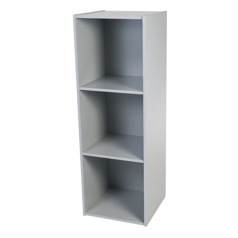 Kindermöbel, Bücherregal, Spielzeugorganizer, 3 feste Regale, Multifunktional, Design, Kinderkrippe, Zimmer, Schule - Kids cube shelf KCX-3 - Grau