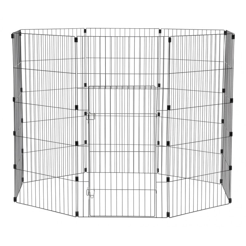 Iris Ohyama - Laufstall, Freilaufgehege, Hundehütte, Hundezwinger, Käfig für Hunde, Katzen, Kaninchen, 1.7 m², 8 Panels /B60 x H121 cm, WPC-48,