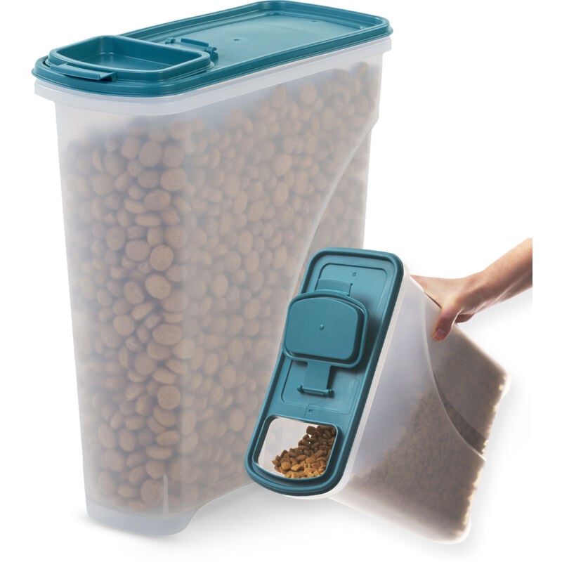 Luftdichte Hundefutterbox, 7 l/3,5 kg, blau, Deckel mit Luftdichtem Verschluss, Kunststoff, für Hunde, Katzen, Leckerlis, Futterbehälter, BPA-frei,