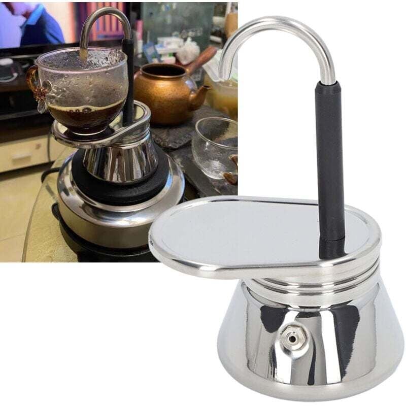 Italienische Kaffeemaschine, Ein-Ausguss-Mokkakanne, Camping-Kaffeemaschine, Mini-Induktions-Espressomaschine, Espressofilter zum Kochen, für