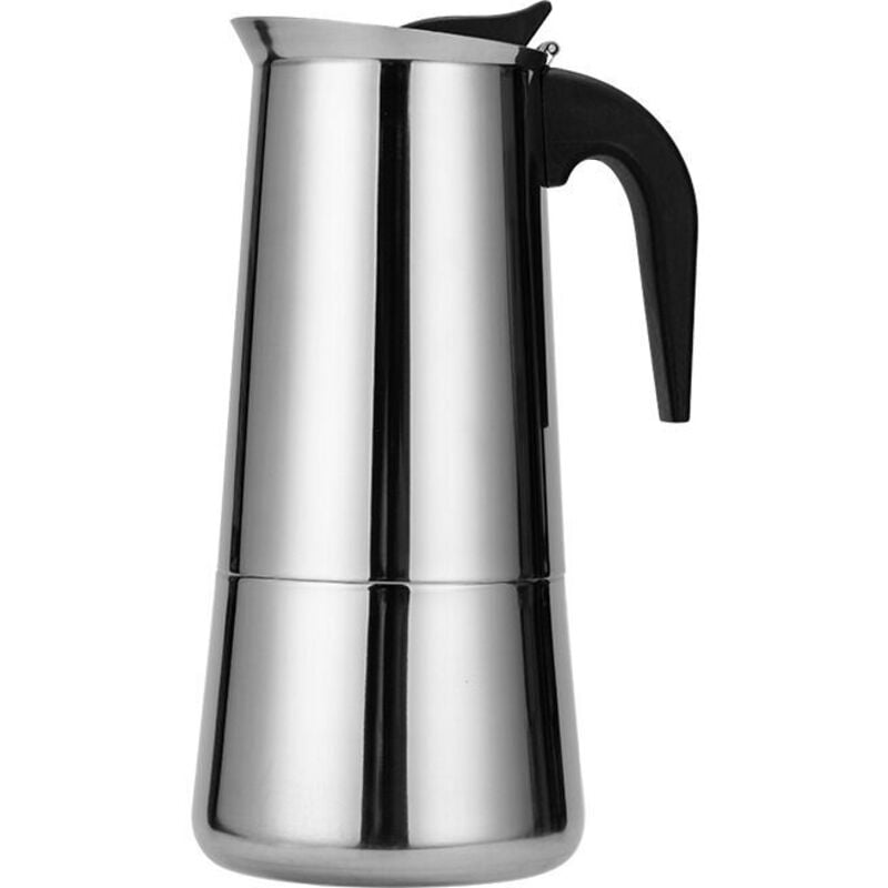 Italienische Kaffeemaschine, Moka-Kaffeemaschine aus Edelstahl, Druckkaffeemaschine, 300 ml, großes Fassungsvermögen, kompatibel mit Induktionsherd,