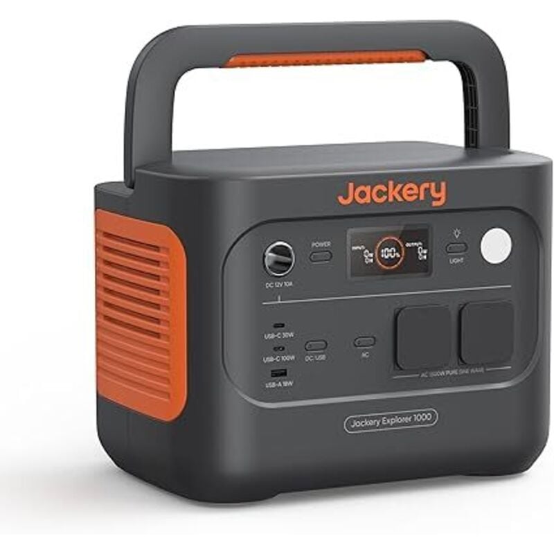Jackery Explorer 1000 v2 Tragbare Powerstation,1070Wh LiFePO4 Solargenerator,1500W AC/100W USB-C Ausgang, 1 Std. Schnellladung, LFP Powerstation für