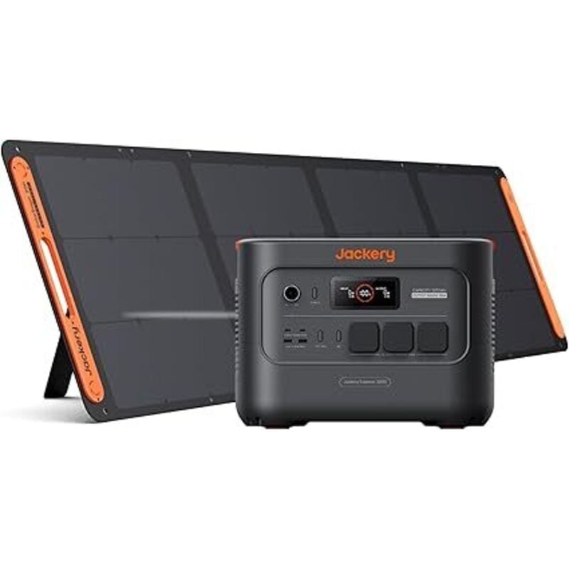 Jackery Powerstation E3000 v2 mit 200W Solarpanel, 3072Wh Solargenerator mit LFP Batterie, 3600W Dauerleistung, 2x USB-C PD100W, Kompakte