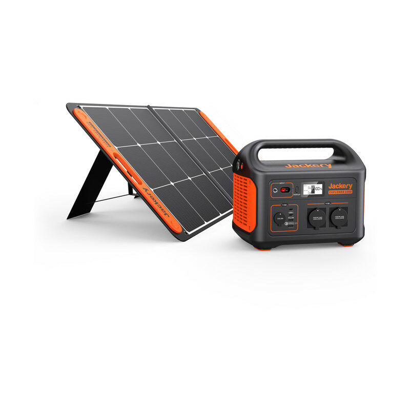 Jackery Solargenerator 1000, 1002WH Tragbare Powerstation mit SolarSaga 100W Solarpanels, 2 230V 1000W AC Steckdose mobile Stromversorgung für