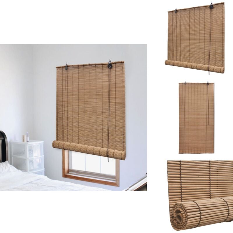 Bambusrollo 80x220 cm Braun - Bambusrollo - Fensterdekoration - Jalousie - Lichtdurchlässig - Naturmaterialien