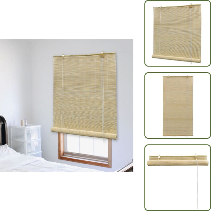 Bambusrollo 80x220 cm Natur - Bambusrollo - Fensterdekoration - Lichtdurchlässig - Naturfarben - Rollos