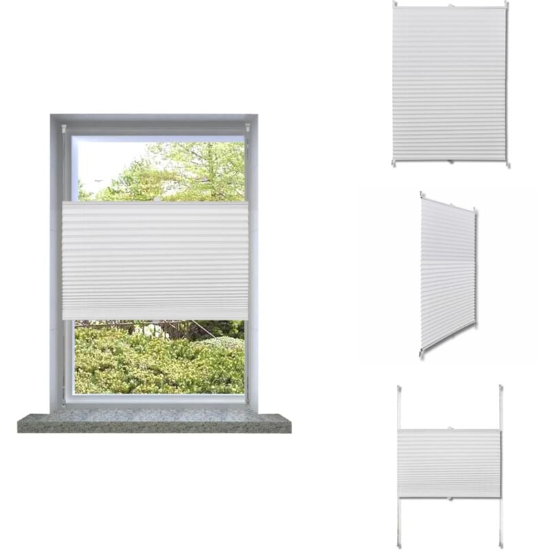 Plissee Faltrollo Rollo Plisseerollo 100x150cm Weiß - Fensterdeko - Plissee - Rollo - Sonnenschutz - Sicht Schutz