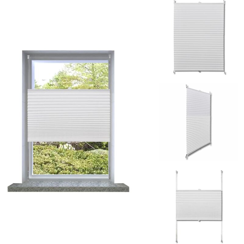 Plissee Faltrollo Rollo Plisseerollo 110x150cm Weiß - Fensterdeko - Plissee - Sonnenschutz - Sicht Schutz - Raffrollo